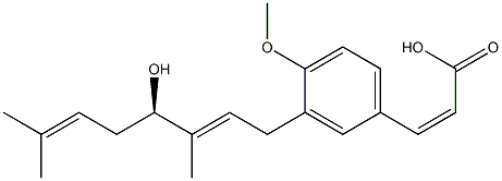 3-[(2E,4R)-3,7-Dimethyl-4-hydroxy-2,6-octadien-1-yl]-4-methoxy-cis-cinnamic acid Structure