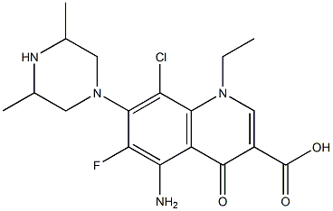 5-Amino-8-chloro-1-ethyl-6-fluoro-1,4-dihydro-4-oxo-7-(3,5-dimethyl-1-piperazinyl)quinoline-3-carboxylic acid Structure