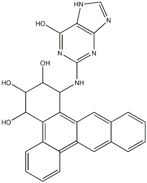 2-[[(2,3,4-Trihydroxy-1,2,3,4-tetrahydrodibenz[a,c]anthracen)-1-yl]amino]hypoxanthine,,结构式