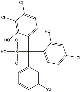 (3-クロロフェニル)(4-クロロ-2-ヒドロキシフェニル)(3,4-ジクロロ-2-ヒドロキシフェニル)メタンスルホン酸 化学構造式