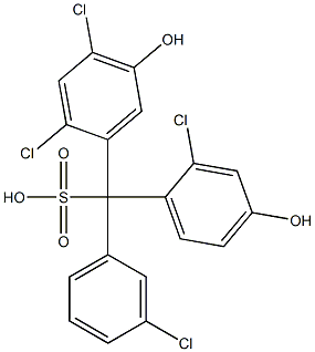 (3-Chlorophenyl)(2-chloro-4-hydroxyphenyl)(2,4-dichloro-5-hydroxyphenyl)methanesulfonic acid Structure