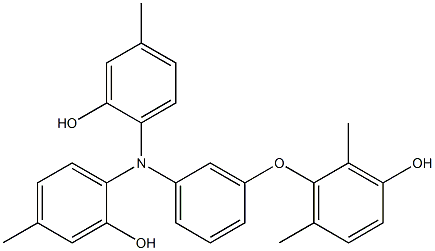 N,N-Bis(2-hydroxy-4-methylphenyl)-3-(3-hydroxy-2,6-dimethylphenoxy)benzenamine Structure