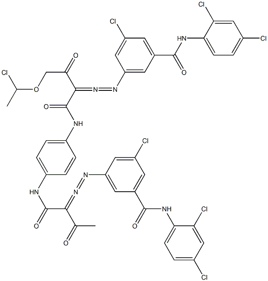 3,3'-[2-[(1-Chloroethyl)oxy]-1,4-phenylenebis[iminocarbonyl(acetylmethylene)azo]]bis[N-(2,4-dichlorophenyl)-5-chlorobenzamide] Structure