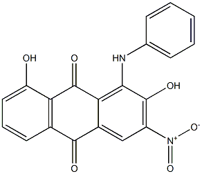 1-Anilino-2,8-dihydroxy-3-nitroanthraquinone Structure