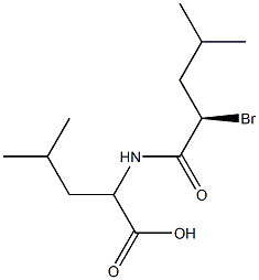 (R)-2-[(2-ブロモ-4-メチル-1-オキソペンチル)アミノ]-4-メチルペンタン酸 化学構造式