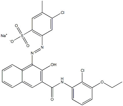 4-Chloro-3-methyl-6-[[3-[[(2-chloro-3-ethoxyphenyl)amino]carbonyl]-2-hydroxy-1-naphtyl]azo]benzenesulfonic acid sodium salt Structure