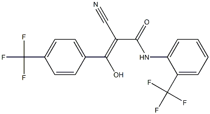 2-Cyano-3-hydroxy-3-[4-trifluoromethylphenyl]-N-[2-trifluoromethylphenyl]acrylamide Structure