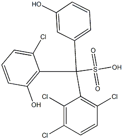 (2-Chloro-6-hydroxyphenyl)(2,3,6-trichlorophenyl)(3-hydroxyphenyl)methanesulfonic acid Structure