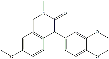 1,4-Dihydro-2-methyl-4-(3,4-dimethoxyphenyl)-7-methoxyisoquinolin-3(2H)-one,,结构式