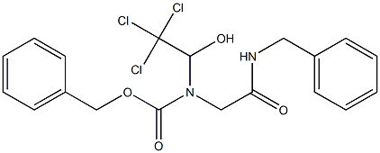 N-Benzyl-2-[benzyloxycarbonyl(2,2,2-trichloro-1-hydroxyethyl)amino]acetamide Struktur