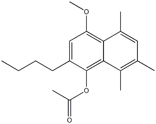 1-Acetoxy-2-butyl-4-methoxy-5-methyl-7-methyl-8-methylnaphthalene Struktur