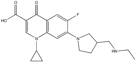 1-Cyclopropyl-6-fluoro-1,4-dihydro-4-oxo-7-[3-(ethylaminomethyl)-1-pyrrolidinyl]quinoline-3-carboxylic acid Struktur