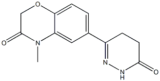 4-メチル-6-[(1,4,5,6-テトラヒドロ-6-オキソピリダジン)-3-イル]-4H-1,4-ベンゾオキサジン-3(2H)-オン 化学構造式