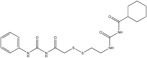1-(シクロヘキシルカルボニル)-3-[2-[[(3-フェニルウレイド)カルボニルメチル]ジチオ]エチル]尿素 化学構造式
