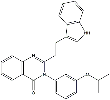 2-[2-(1H-インドール-3-イル)エチル]-3-(3-イソプロポキシフェニル)キナゾリン-4(3H)-オン 化学構造式
