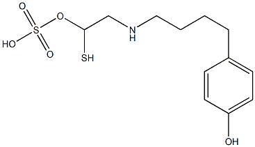 2-[4-(p-ヒドロキシフェニル)ブチル]アミノエタンチオール1-スルファート 化学構造式