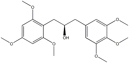 [R,(+)]-1-(2,4,6-トリメトキシフェニル)-3-(3,4,5-トリメトキシフェニル)-2-プロパノール 化学構造式