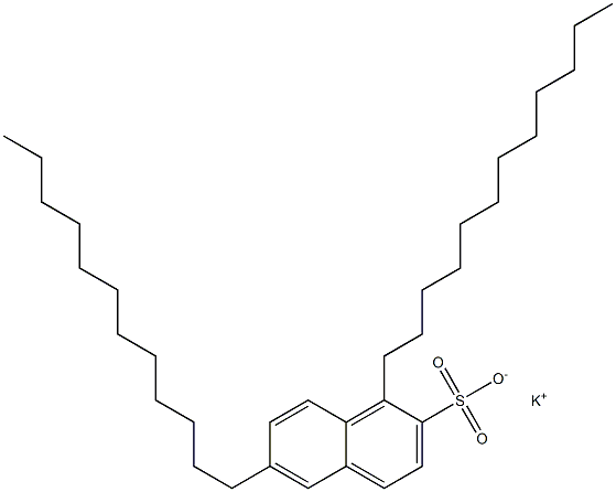 1,6-Didodecyl-2-naphthalenesulfonic acid potassium salt 结构式