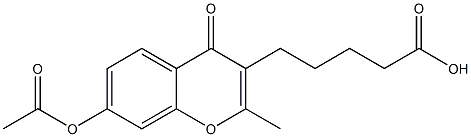 5-(7-Acetoxy-2-methyl-4-oxo-4H-1-benzopyran-3-yl)valeric acid Structure