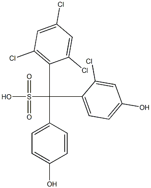 (2-Chloro-4-hydroxyphenyl)(2,4,6-trichlorophenyl)(4-hydroxyphenyl)methanesulfonic acid 结构式
