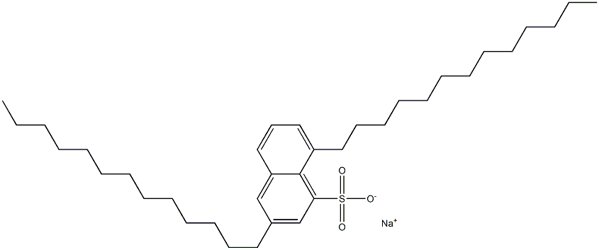 3,8-ジトリデシル-1-ナフタレンスルホン酸ナトリウム 化学構造式