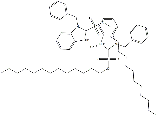 Bis(1-benzyl-2,3-dihydro-2-tridecyl-1H-benzimidazole-2-sulfonic acid)calcium salt,,结构式