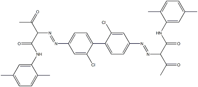 4,4'-Bis[[1-(2,5-dimethylphenylamino)-1,3-dioxobutan-2-yl]azo]-2,2'-dichloro-1,1'-biphenyl,,结构式