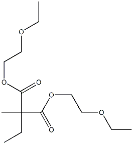 エチルメチルマロン酸ビス(2-エトキシエチル) 化学構造式