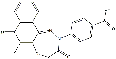 7,8-Dihydro-6-methyl-10-[4-carboxyphenyl]-7-thia-10,11-diaza-10H-cyclohepta[a]naphthalene-5,9-dione