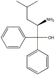 (+)-[(R)-1-アミノ-3-メチルブチル]ジフェニルメタノール 化学構造式