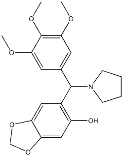 6-[(1-Pyrrolidinyl)(3,4,5-trimethoxyphenyl)methyl]-1,3-benzodioxol-5-ol Struktur