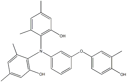 N,N-Bis(6-hydroxy-2,4-dimethylphenyl)-3-(4-hydroxy-3-methylphenoxy)benzenamine 结构式