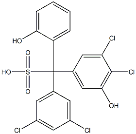 (3,5-Dichlorophenyl)(3,4-dichloro-5-hydroxyphenyl)(2-hydroxyphenyl)methanesulfonic acid,,结构式