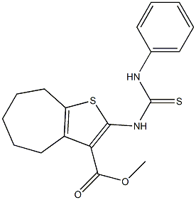 2-(3-Phenylthioureido)-5,6,7,8-tetrahydro-4H-cyclohepta[b]thiophene-3-carboxylic acid methyl ester Structure