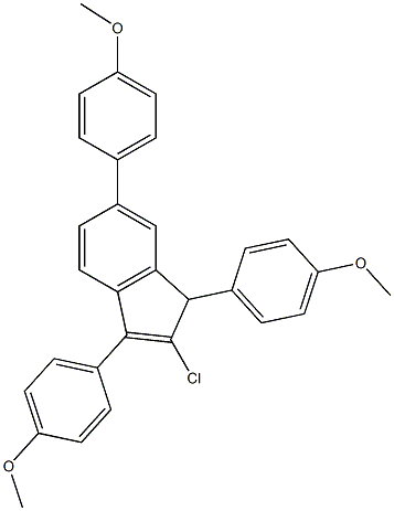 2-クロロ-1,3,6-トリス(4-メトキシフェニル)-1H-インデン 化学構造式