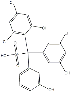 (3-Chloro-5-hydroxyphenyl)(2,4,6-trichlorophenyl)(3-hydroxyphenyl)methanesulfonic acid 结构式