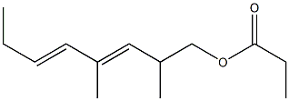 プロピオン酸2,4-ジメチル-3,5-オクタジエニル 化学構造式