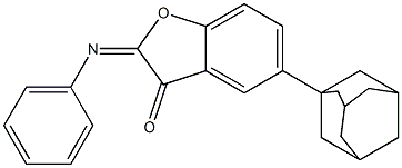 2-フェニルイミノ-5-(1-アダマンチル)ベンゾフラン-3(2H)-オン 化学構造式