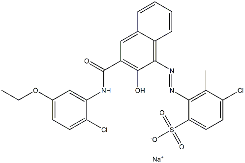 4-Chloro-3-methyl-2-[[3-[[(2-chloro-5-ethoxyphenyl)amino]carbonyl]-2-hydroxy-1-naphtyl]azo]benzenesulfonic acid sodium salt Structure