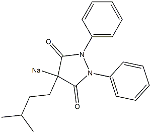 4-Isopentyl-1,2-diphenyl-4-sodio-3,5-pyrazolididione Structure