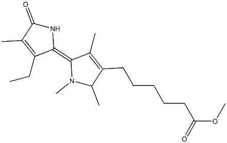 2-[(2Z)-3-Ethyl-4-methyl-5-oxo-(2,5-dihydro-1H-pyrrol)-2-ylidene]methyl-3,5-dimethyl-1H-pyrrole-4-hexanoic acid methyl ester|