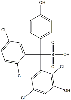 (2,5-Dichlorophenyl)(2,5-dichloro-3-hydroxyphenyl)(4-hydroxyphenyl)methanesulfonic acid Struktur