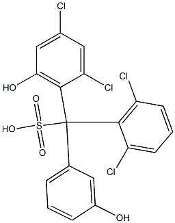 (2,6-Dichlorophenyl)(2,4-dichloro-6-hydroxyphenyl)(3-hydroxyphenyl)methanesulfonic acid,,结构式