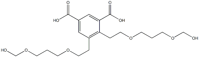 4,5-ビス(8-ヒドロキシ-3,7-ジオキサオクタン-1-イル)イソフタル酸 化学構造式