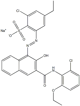 2-Chloro-4-ethyl-6-[[3-[[(2-chloro-6-ethoxyphenyl)amino]carbonyl]-2-hydroxy-1-naphtyl]azo]benzenesulfonic acid sodium salt