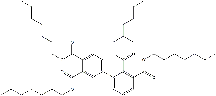 1,1'-Biphenyl-2,3,3',4'-tetracarboxylic acid 3,3',4'-triheptyl 2-(2-methylhexyl) ester Structure