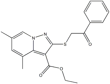 2-[[(Phenylcarbonyl)methyl]thio]-4,6-dimethylpyrazolo[1,5-a]pyridine-3-carboxylic acid ethyl ester Structure