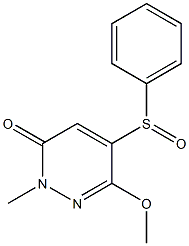 6-Methoxy-2-methyl-5-(phenylsulfinyl)pyridazin-3(2H)-one,,结构式