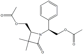 (4S)-3,3-Dimethyl-4-(acetoxymethyl)-1-[(S)-1-phenyl-2-(acetoxy)ethyl]azetidin-2-one,,结构式