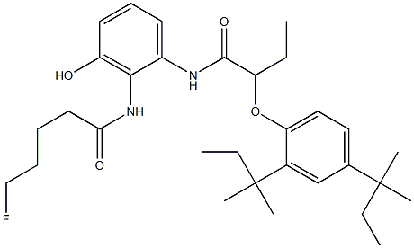 6-(5-フルオロペンタノイルアミノ)-5-[2-(2,4-ジ-tert-アミルフェノキシ)ブチリルアミノ]フェノール 化学構造式